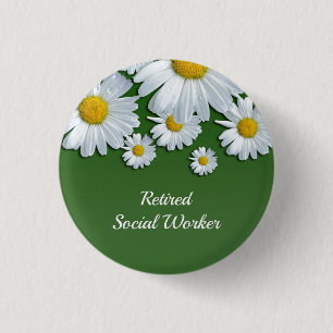 Sozialarbeiter, Blumengestalter, Button