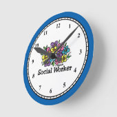 Sozialarbeiter-Blüte Runde Wanduhr (Winkel)