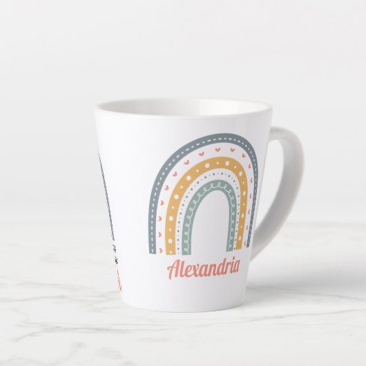 Sozialarbeiter Boho Rainbow Latte Tasse (Rechte Ecke)