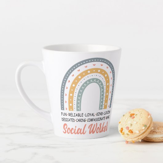 Sozialarbeiter Boho Rainbow Latte Tasse (Beispiel)