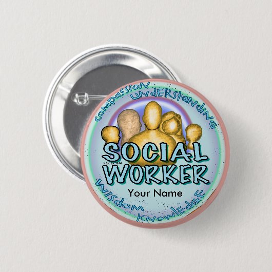 Sozialarbeiter Button (Vorne & Hinten)