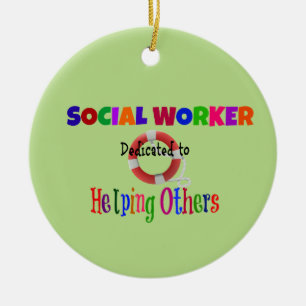 Sozialarbeiter, die anderen helfen sollen keramikornament