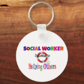 Sozialarbeiter, die anderen helfen sollen schlüsselanhänger (Rückseite)