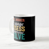 Sozialarbeiter-Endempfänger bewerten Interventions Kaffeetasse (Vorderseite Links)