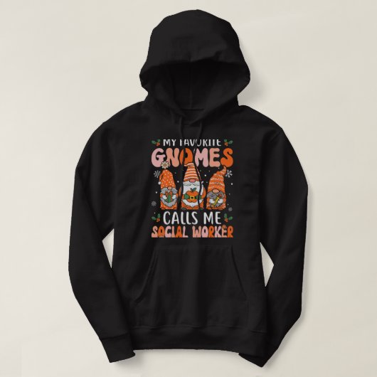 Sozialarbeiter Funny Christmas Gnomes Sozialarbeit Hoodie (Design vorne)