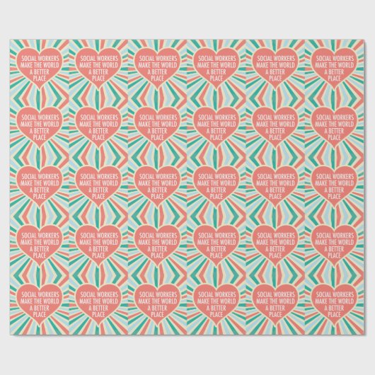 Sozialarbeiter Geburtstag Niedliches Herzmuster Geschenkpapier (Flach)