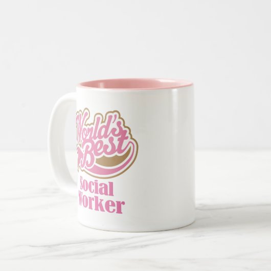 Sozialarbeiter-Geschenk Zweifarbige Tasse (Vorderseite Links)