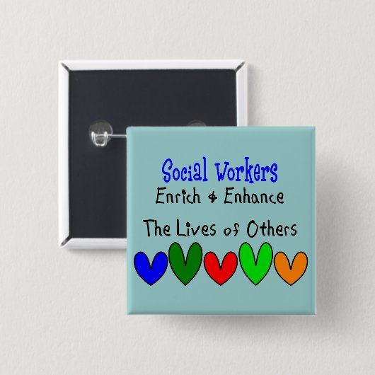 Sozialarbeiter-Geschenke Button (Vorne & Hinten)