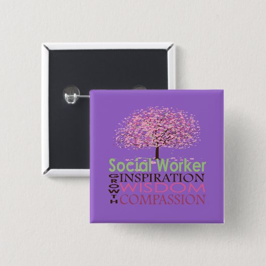 Sozialarbeiter-Geschenke Button (Vorne & Hinten)