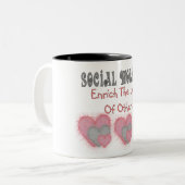 Sozialarbeiter-Geschenke "reichern die Leben von Zweifarbige Tasse (Vorderseite Links)