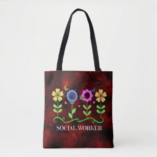 Sozialarbeiter, Grafikfloraldesign Tasche
