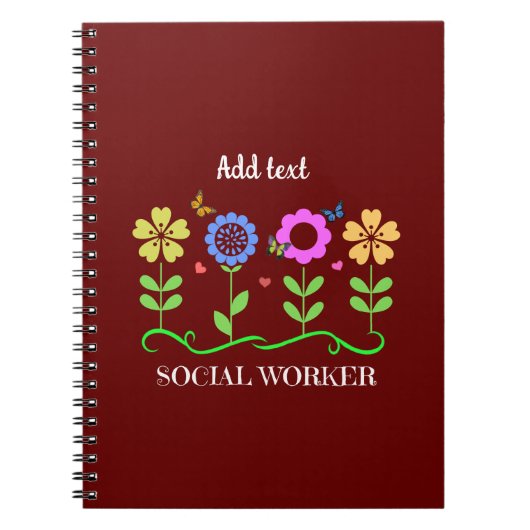 Sozialarbeiter, grafische Blume, TEMPLATE, Notizblock (Vorderseite)