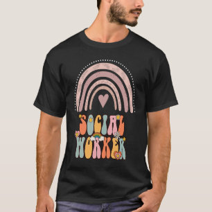 Sozialarbeiter Groovy Retro Vintage Regenbogen Soz T-Shirt