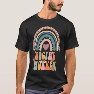 Sozialarbeiter Groovy Retro Vintage Regenbogen Soz T-Shirt
