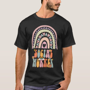 Sozialarbeiter Groovy Retro Vintage Regenbogen Soz T-Shirt