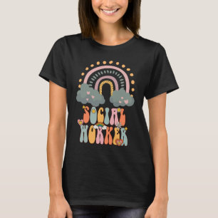 Sozialarbeiter Groovy Retro Vintage Regenbogen Soz T-Shirt