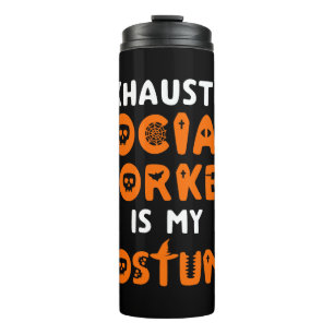 Sozialarbeiter Halloween-Shirt Lustige Sozialarbei Thermosbecher