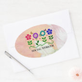 Sozialarbeiter, hübsche Pastellgestaltung, Ovaler Aufkleber (Umschlag)