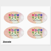 Sozialarbeiter, hübsche Pastellgestaltung, Ovaler Aufkleber (Blatt)