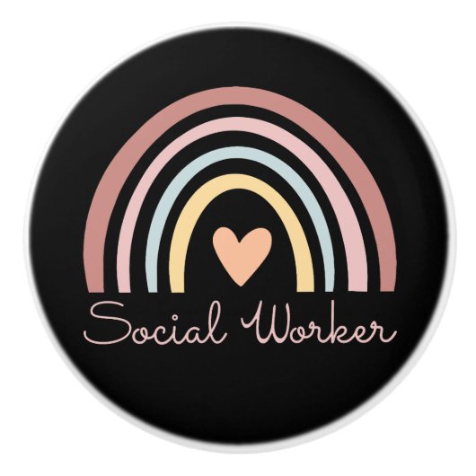 Sozialarbeiter II Keramikknauf (Vorderseite)