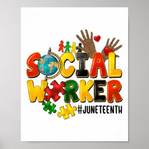 Sozialarbeiter Juneteenth 1865 Afroamerikaner Bla Poster