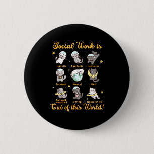 Sozialarbeiter Katze lustiger Spruch Katzen Meme s Button