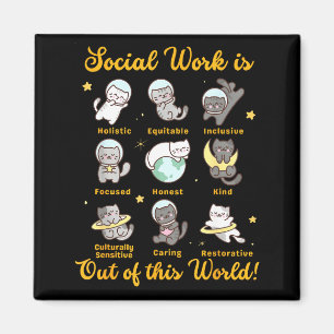 Sozialarbeiter Katze lustiger Spruch Katzen Meme s Magnet