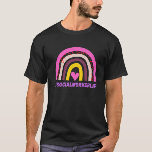Sozialarbeiter Krankenversicherung Leopard Rainbow T-Shirt