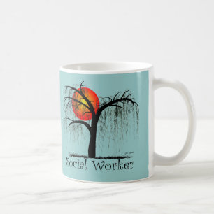 Sozialarbeiter-künstlerische Baum-Geschenke Kaffeetasse