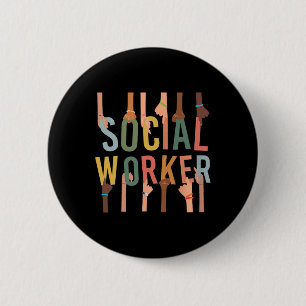 Sozialarbeiter Leben Funny Social Work Monat Black Button