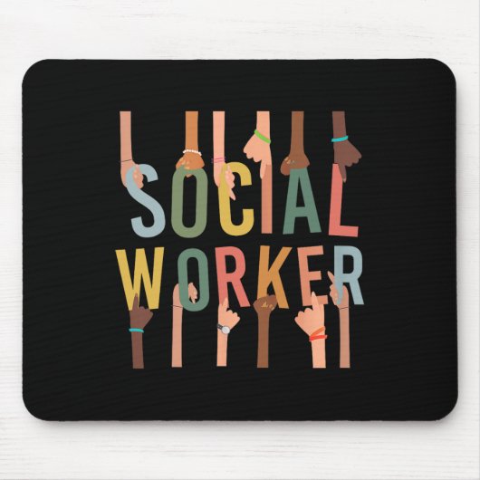 Sozialarbeiter Leben Funny Social Work Monat Black Mousepad (Vorne)