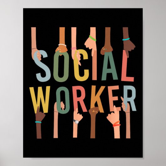 Sozialarbeiter Leben Funny Social Work Monat Black Poster (Vorne)