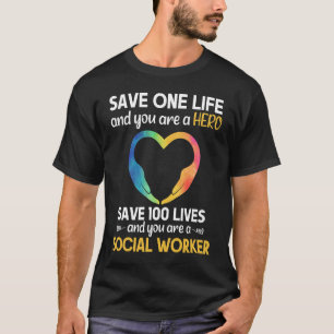Sozialarbeiter Lebensrettender Held Soziale Arbeit T-Shirt