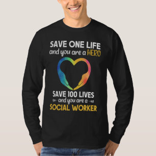 Sozialarbeiter Lebensrettender Held Soziale Arbeit T-Shirt