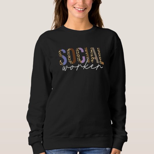 Sozialarbeiter Leopard  Berufsbezeichnung Schulmit Sweatshirt (Vorderseite)