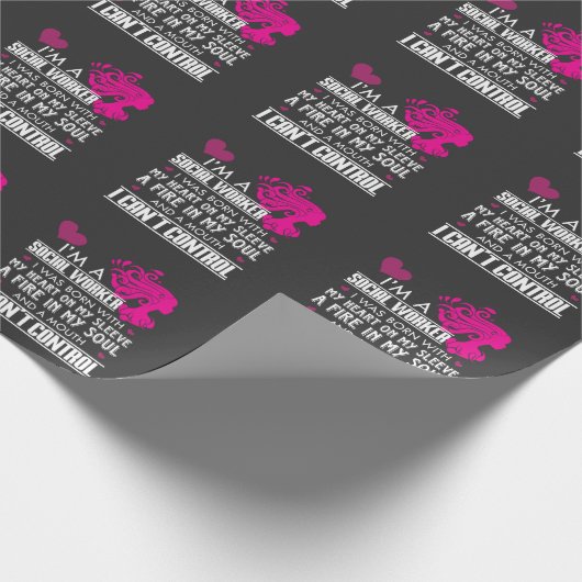 Sozialarbeiter-Mädchen Geschenkpapier (Ecke)