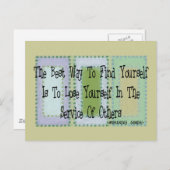 Sozialarbeiter (Mahandas Gandhi-Zitat) Postkarte (Vorne/Hinten)