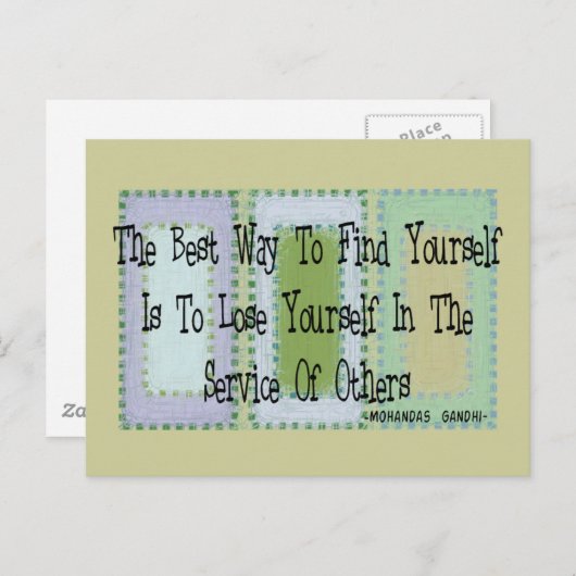 Sozialarbeiter (Mahandas Gandhi-Zitat) Postkarte (Vorne/Hinten)