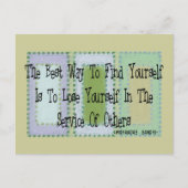 Sozialarbeiter (Mahandas Gandhi-Zitat) Postkarte (Vorderseite)