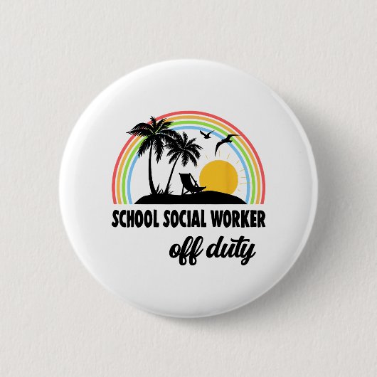 Sozialarbeiter ohne Arbeit Regenbogen Ende des Sch Button (Vorderseite)