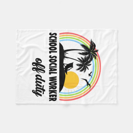 Sozialarbeiter ohne Arbeit Regenbogen Ende des Sch Fleecedecke (Vorderseite (Horizontal))