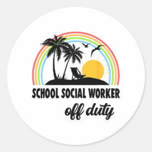 Sozialarbeiter ohne Arbeit Regenbogen Ende des Sch Runder Aufkleber