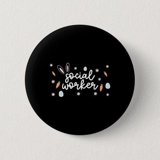 Sozialarbeiter Osterschule Sozialarbeit Bunny Eggs Button (Vorderseite)