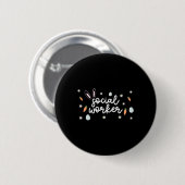 Sozialarbeiter Osterschule Sozialarbeit Bunny Eggs Button (Vorne & Hinten)