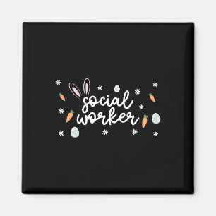 Sozialarbeiter Osterschule Sozialarbeit Bunny Eggs Magnet