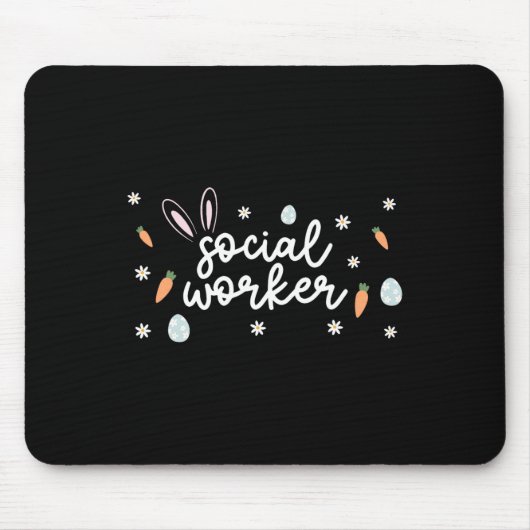 Sozialarbeiter Osterschule Sozialarbeit Bunny Eggs Mousepad (Vorne)