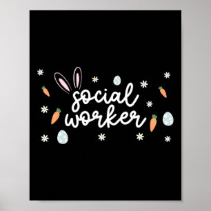 Sozialarbeiter Osterschule Sozialarbeit Bunny Eggs Poster