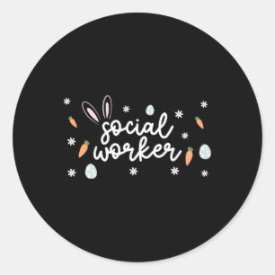 Sozialarbeiter Osterschule Sozialarbeit Bunny Eggs Runder Aufkleber