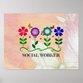 Sozialarbeiter, Pastel Springtime Design, Poster (Vorne)