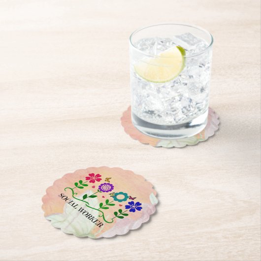 Sozialarbeiter, Pastel Springtime Design, Untersetzer (Vor Ort)